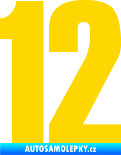 Samolepka Startovní číslo 12 typ 2    jasně žlutá