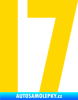 Samolepka Startovní číslo 17 jasně žlutá