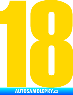 Samolepka Startovní číslo 18 typ 2     jasně žlutá