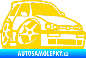 Samolepka VW Golf 3 karikatura pravá jasně žlutá