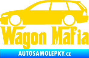 Samolepka Wagon Mafia 002 nápis s autem jasně žlutá