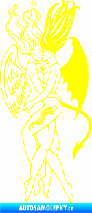 Samolepka Anděl a Démon levá žlutá citron