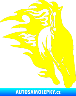 Samolepka Animal flames 007 pravá kůň žlutá citron