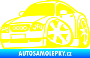 Samolepka Audi TT karikatura levá žlutá citron