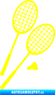 Samolepka Badminton rakety pravá žlutá citron