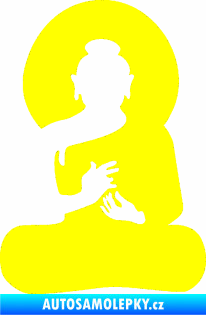 Samolepka Budha 001 silueta žlutá citron