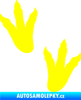 Samolepka Dinosaurus stopy 001 levá žlutá citron