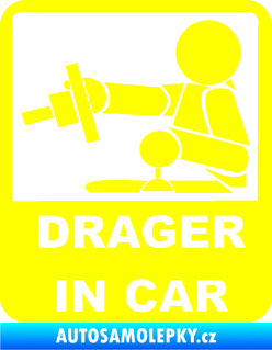 Samolepka Drager in car 004 žlutá citron