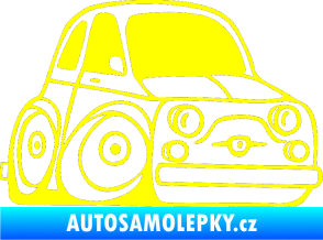 Samolepka Fiat 500 karikatura pravá žlutá citron