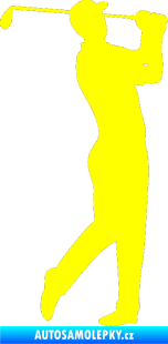 Samolepka Golfista 001 pravá žlutá citron
