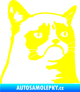 Samolepka Grumpy cat 002 pravá žlutá citron
