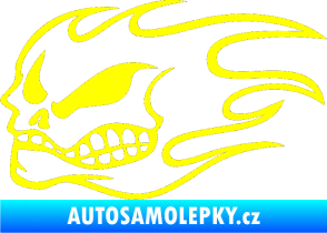 Samolepka Head - lebka - levá žlutá citron