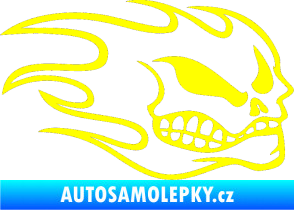 Samolepka Head - lebka- pravá žlutá citron