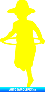 Samolepka Hula Hop 001 levá dítě s obručí žlutá citron