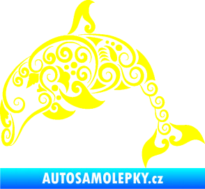 Samolepka Interiér 015 levá delfín žlutá citron