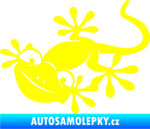 Samolepka Ještěrka 018 levá kouká žlutá citron