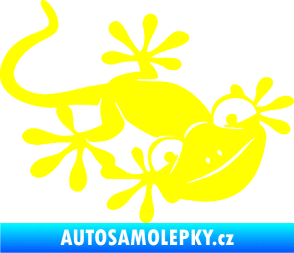 Samolepka Ještěrka 018 pravá kouká žlutá citron