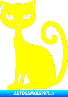 Samolepka Kočka 009 levá žlutá citron