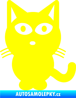 Samolepka Kočka 034 levá žlutá citron