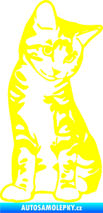 Samolepka Koťátko 006 pravá žlutá citron