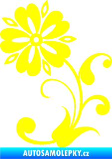 Samolepka Květina dekor 001 levá žlutá citron