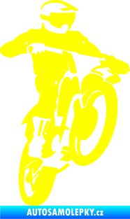 Samolepka Motokros 001 pravá žlutá citron