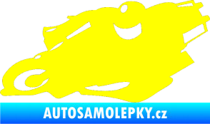 Samolepka Motorka 007 levá silniční motorky žlutá citron