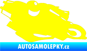 Samolepka Motorka 007 pravá silniční motorky žlutá citron