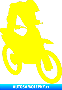 Samolepka Motorka 017 pravá motokros freestyle žlutá citron