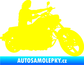 Samolepka Motorka 050 pravá žlutá citron