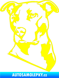 Samolepka Pes 054 levá Pitbull žlutá citron