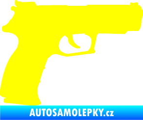 Samolepka Pistole 003 pravá žlutá citron