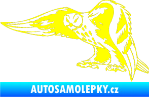 Samolepka Predators 094 levá sova žlutá citron