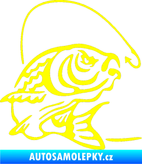 Samolepka Ryba s návnadou 002 pravá žlutá citron