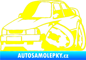Samolepka Škoda 130 karikatura levá žlutá citron
