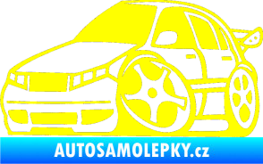 Samolepka Škoda Fabia 001 karikatura levá žlutá citron