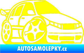 Samolepka Škoda Fabia 001 karikatura pravá žlutá citron