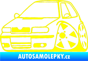 Samolepka Škoda Felicia karikatura levá žlutá citron