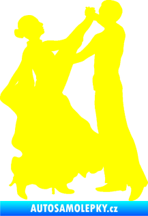 Samolepka Tanec 004 pravá společenský tanec pár žlutá citron