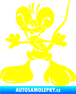 Samolepka Veselý myšák levá žlutá citron