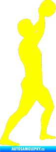 Samolepka Voleybal 015 pravá žlutá citron
