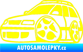 Samolepka VW Passat b6 karikatura levá žlutá citron
