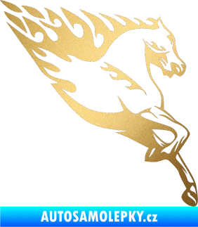Samolepka Animal flames 002 pravá kůň zlatá metalíza