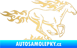 Samolepka Animal flames 004 pravá kůň zlatá metalíza
