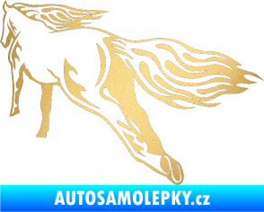 Samolepka Animal flames 009 levá kůň zlatá metalíza