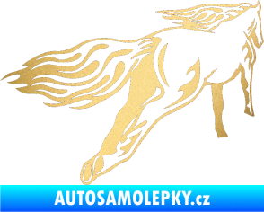 Samolepka Animal flames 009 pravá kůň zlatá metalíza