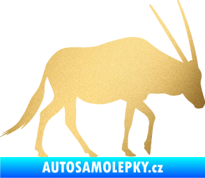Samolepka Antilopa 001 pravá zlatá metalíza