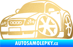 Samolepka Audi TT karikatura levá zlatá metalíza