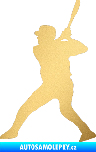 Samolepka Baseball 003 levá zlatá metalíza