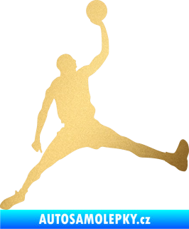 Samolepka Basketbal 016 pravá zlatá metalíza